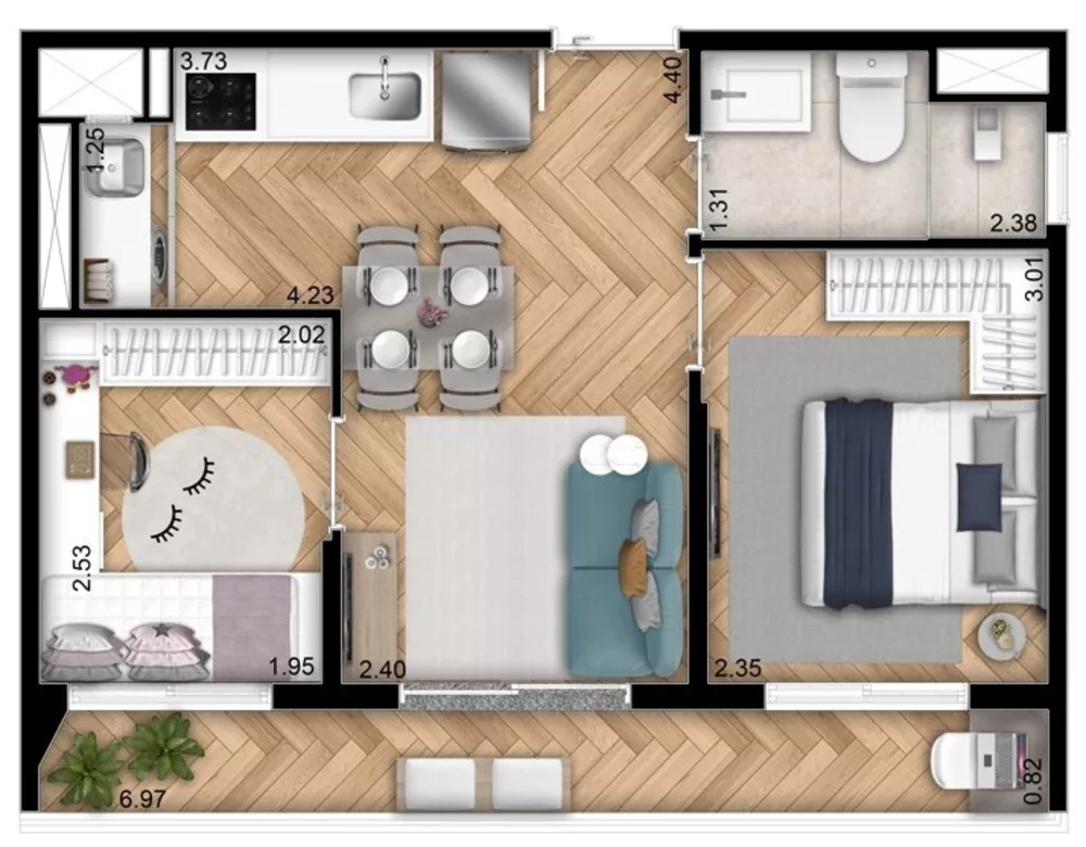 Apartamento, 2 quartos, 40 m² - Foto 3