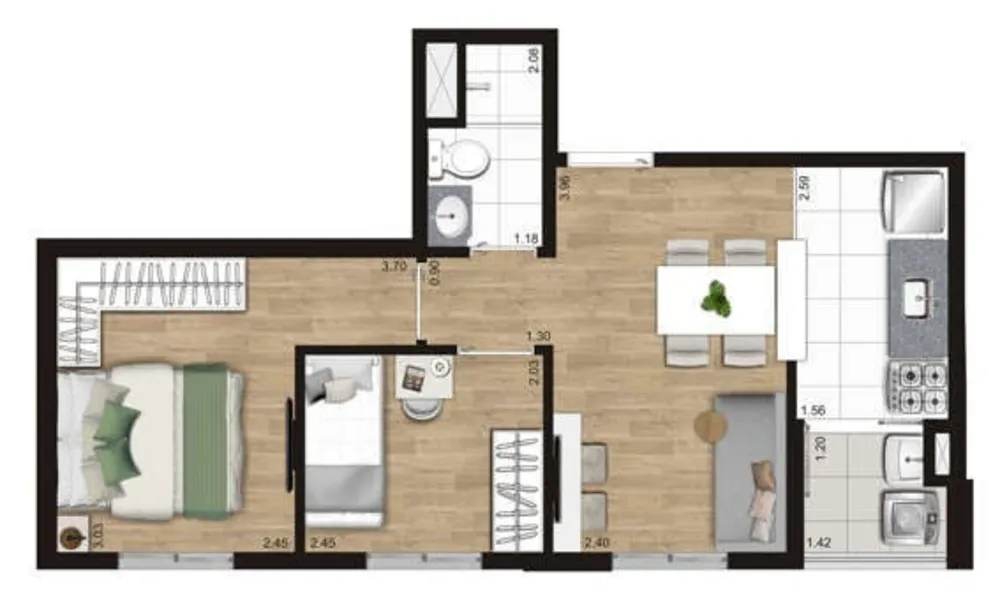 Apartamento, 2 quartos, 37 m² - Foto 14