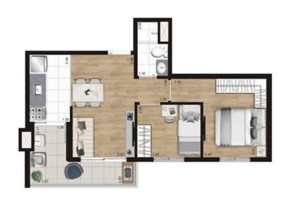Apartamento, 2 quartos, 37 m² - Foto 15