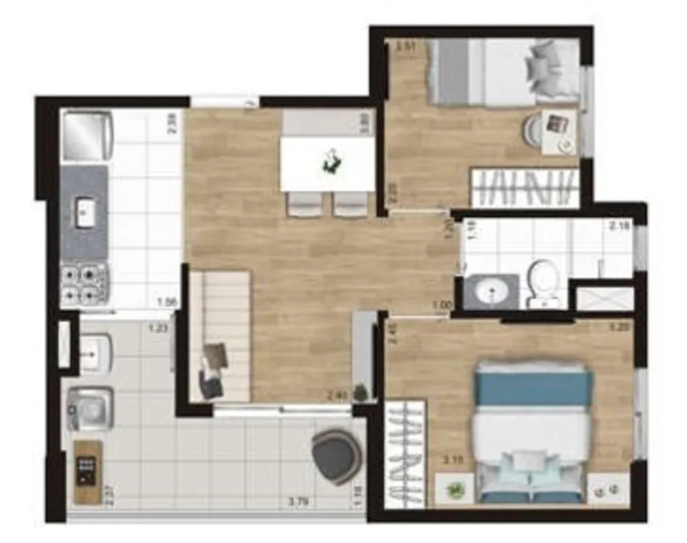 Apartamento, 2 quartos, 37 m² - Foto 16