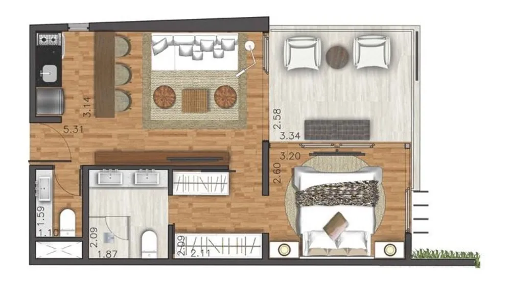Apartamento, 1 quarto, 46 m² - Foto 6