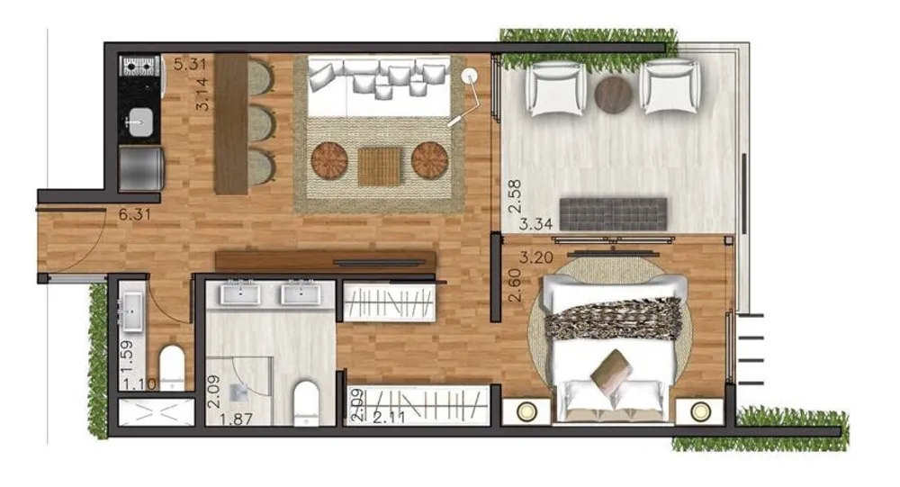 Apartamento, 1 quarto, 46 m² - Foto 7
