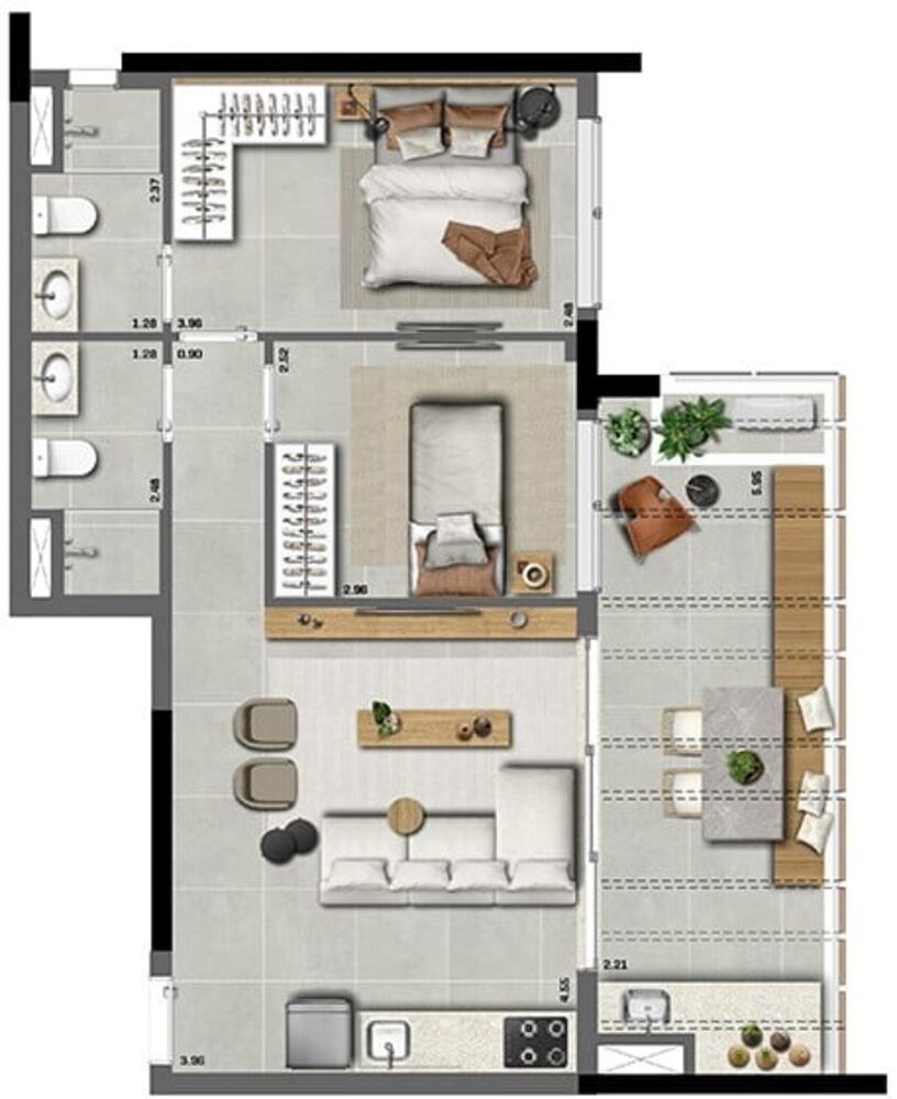 Cobertura, 1 quarto, 98 m² - Foto 3