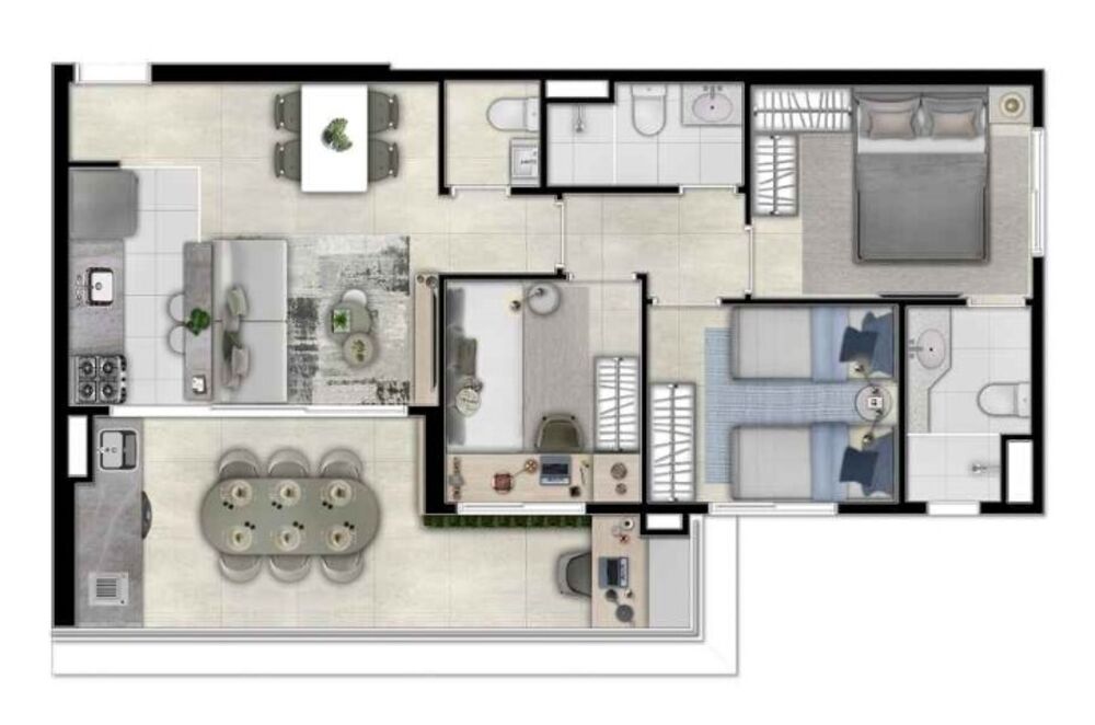 Apartamento, 2 quartos, 54 m² - Foto 1