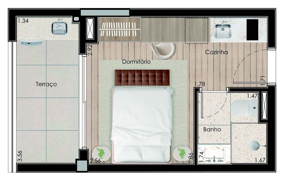 Apartamento, 1 quarto, 24 m² - Foto 1