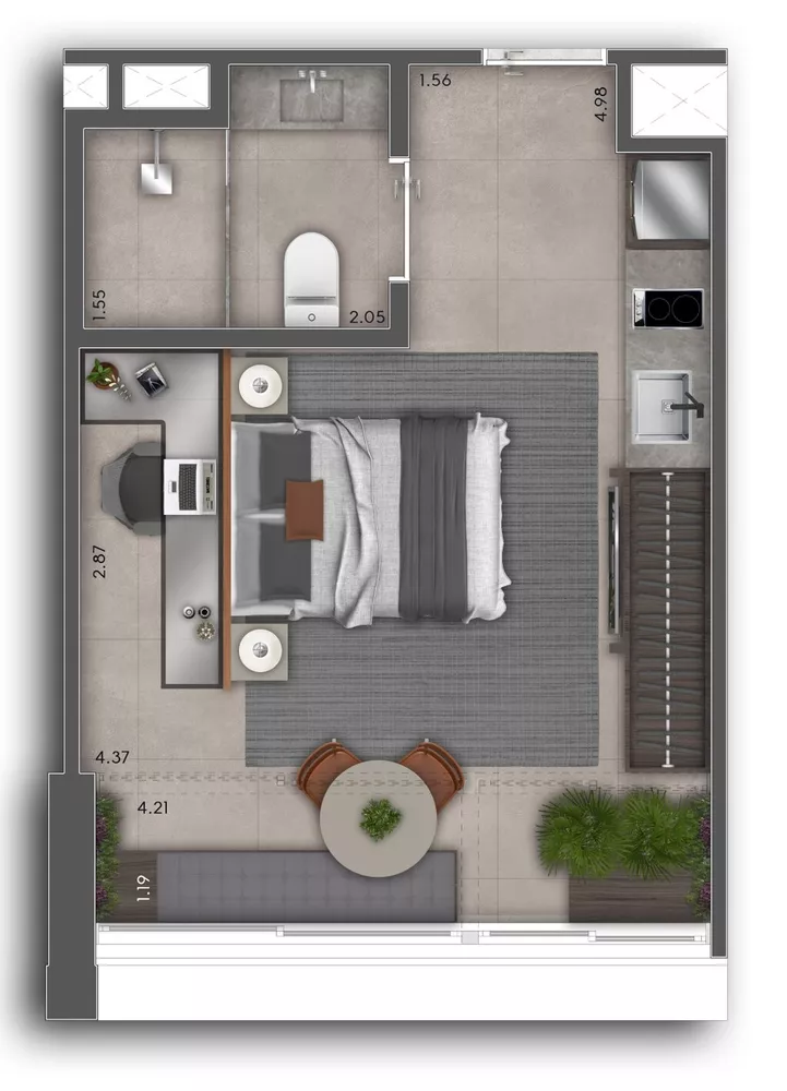 Apartamento à venda com 1 quarto, 31m² - Foto 7