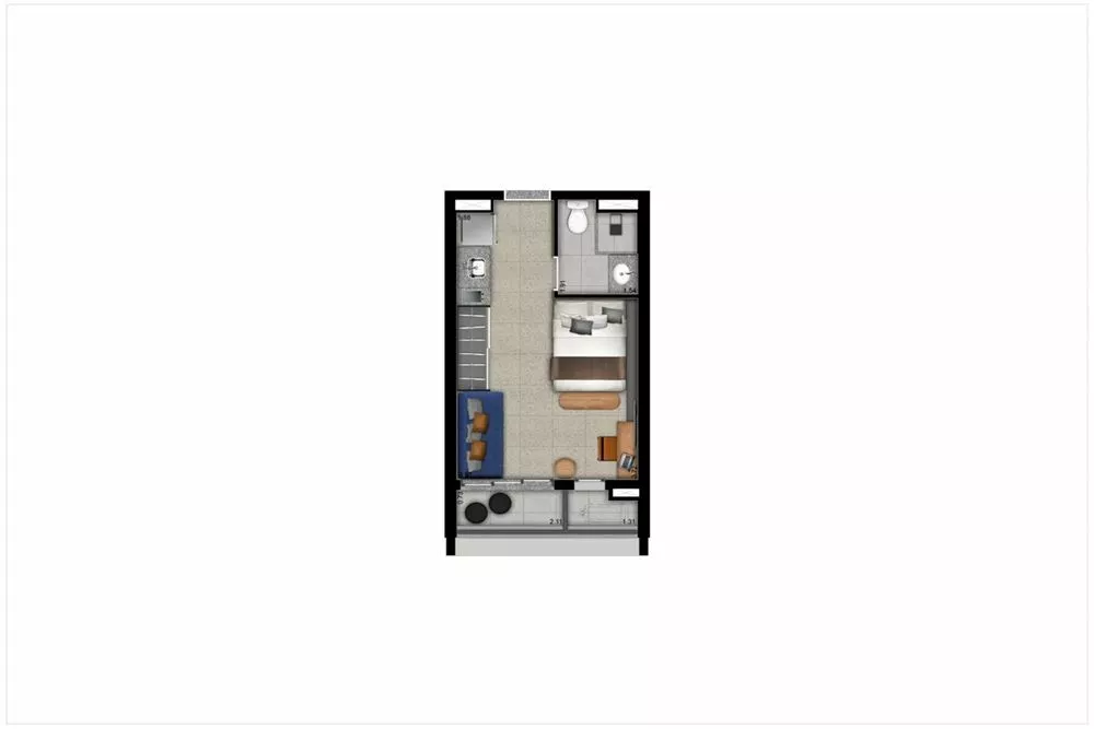 Apartamento à venda com 1 quarto, 33m² - Foto 3