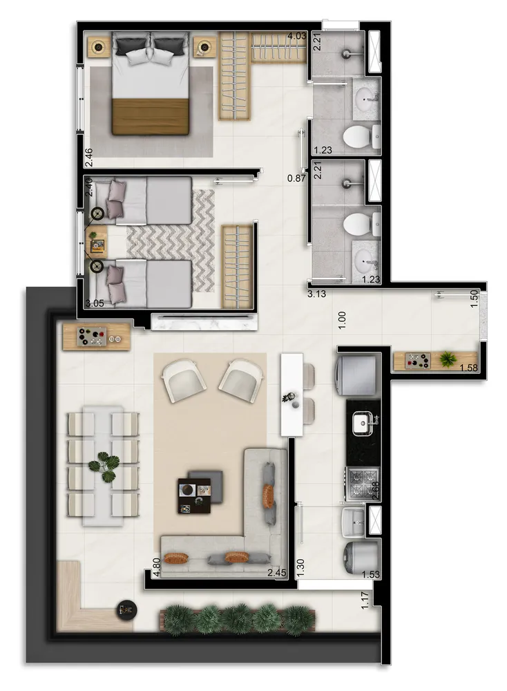 Apartamento, 2 quartos, 68 m² - Foto 12