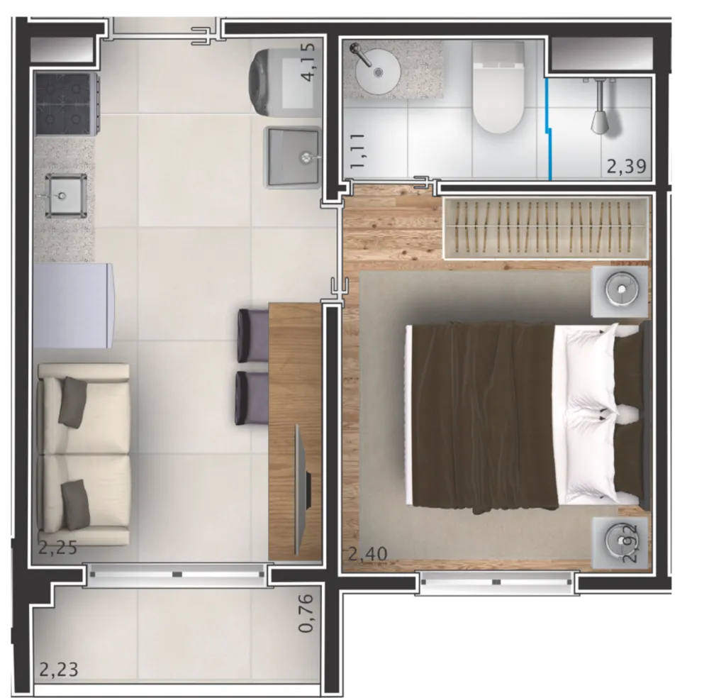 Apartamento, 1 quarto, 26 m² - Foto 7