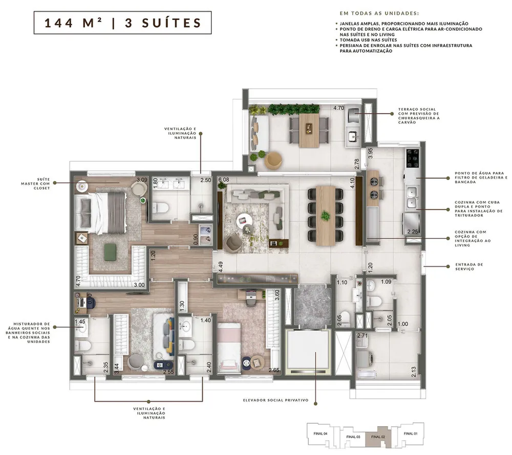 Apartamento, 4 quartos, 261 m² - Foto 8