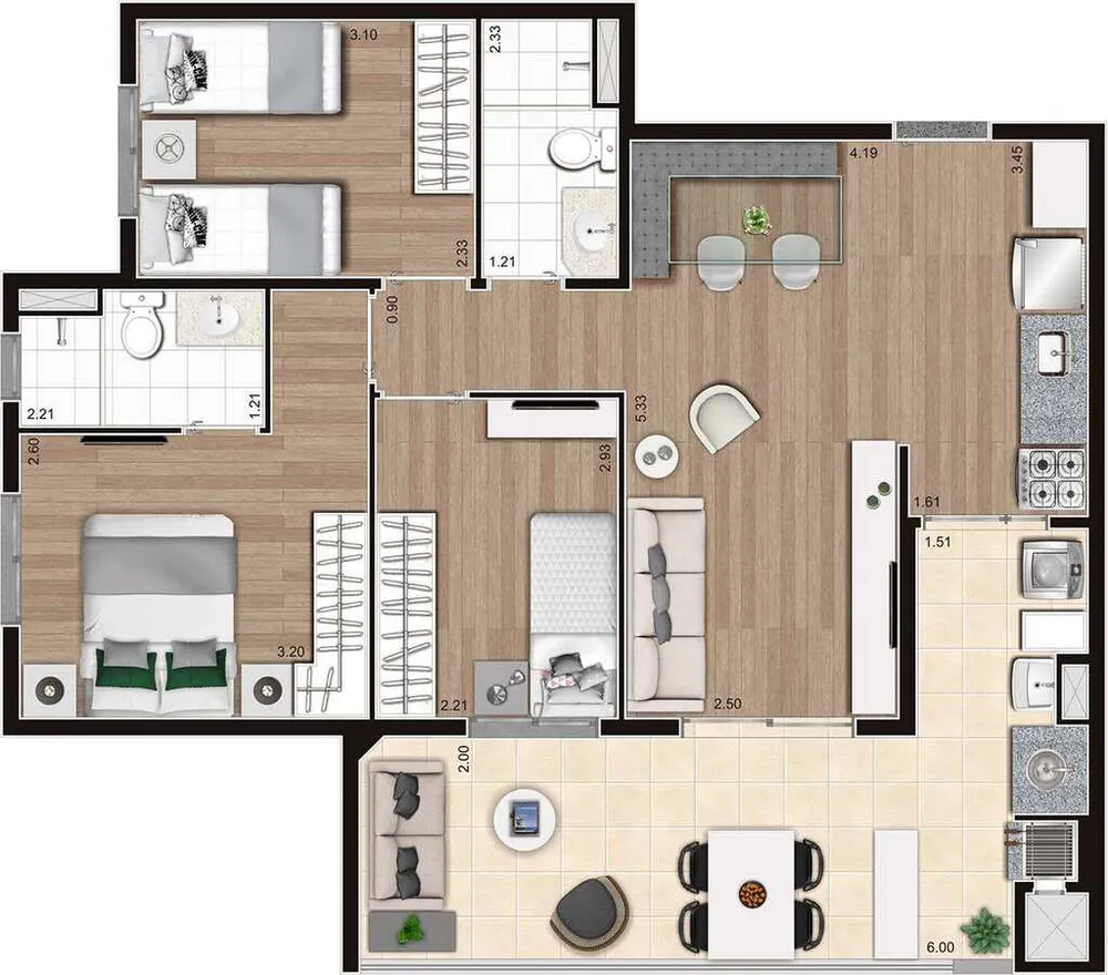 Apartamento, 3 quartos, 76 m² - Foto 6