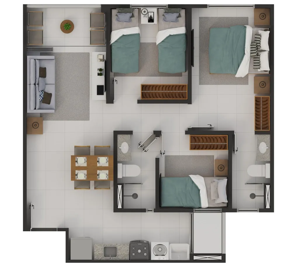 Apartamento, 3 quartos, 59 m² - Foto 22
