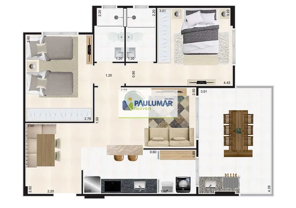 Apartamento, 2 quartos, 75 m² - Foto 2