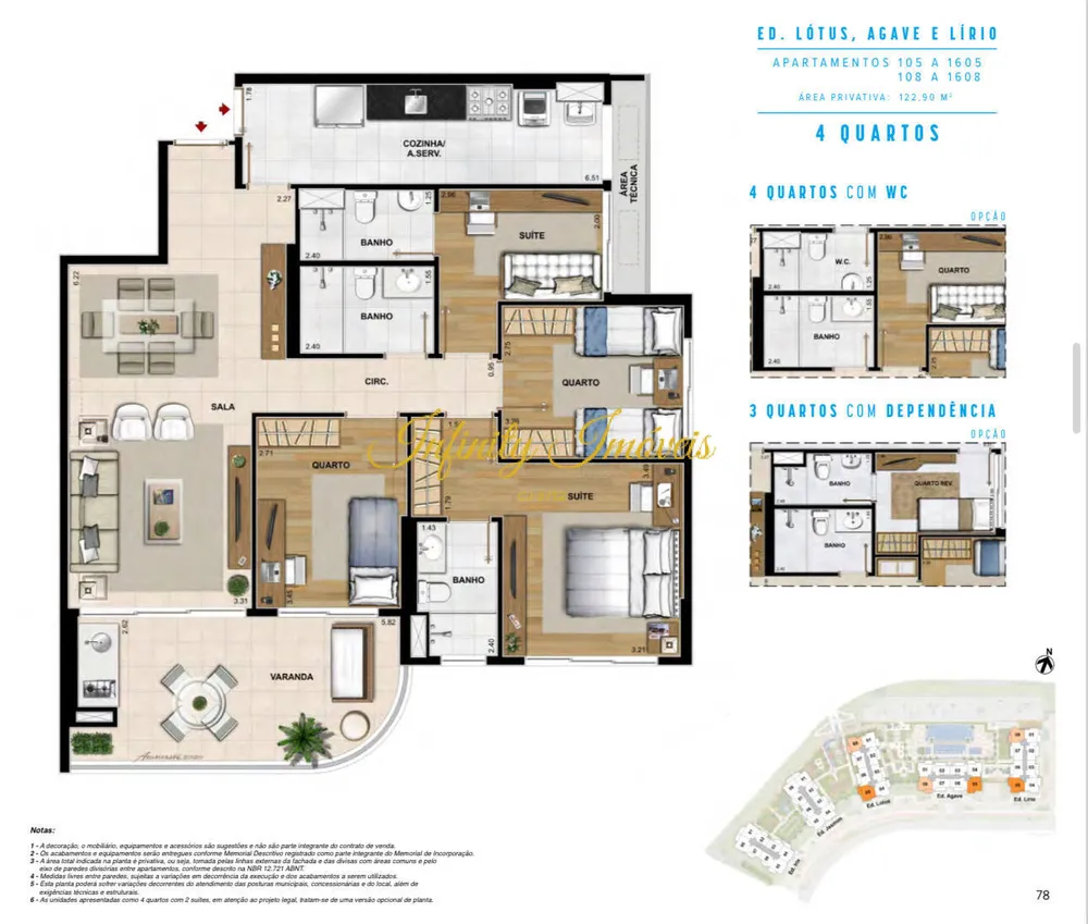 Apartamento, 4 quartos, 122 m² - Foto 2