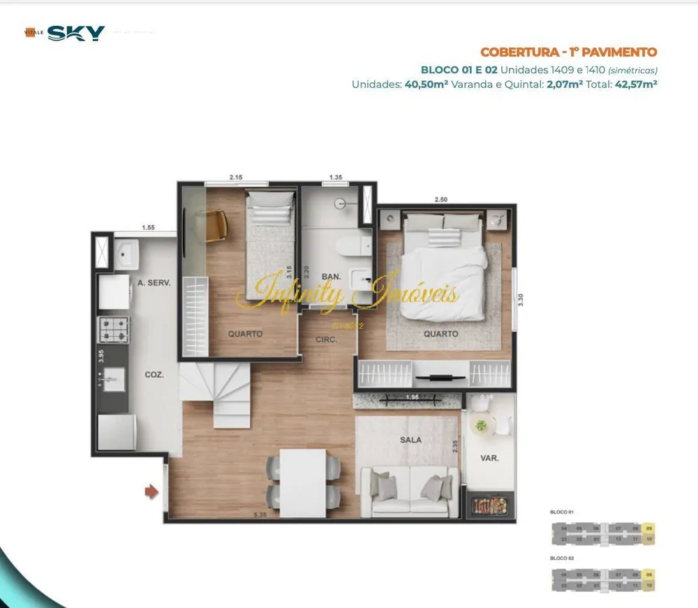 Cobertura, 2 quartos, 103 m² - Foto 19