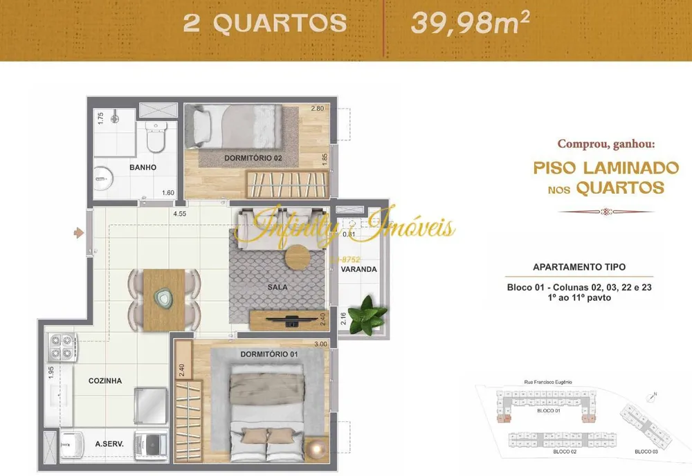 Apartamento, 2 quartos, 38 m² - Foto 22