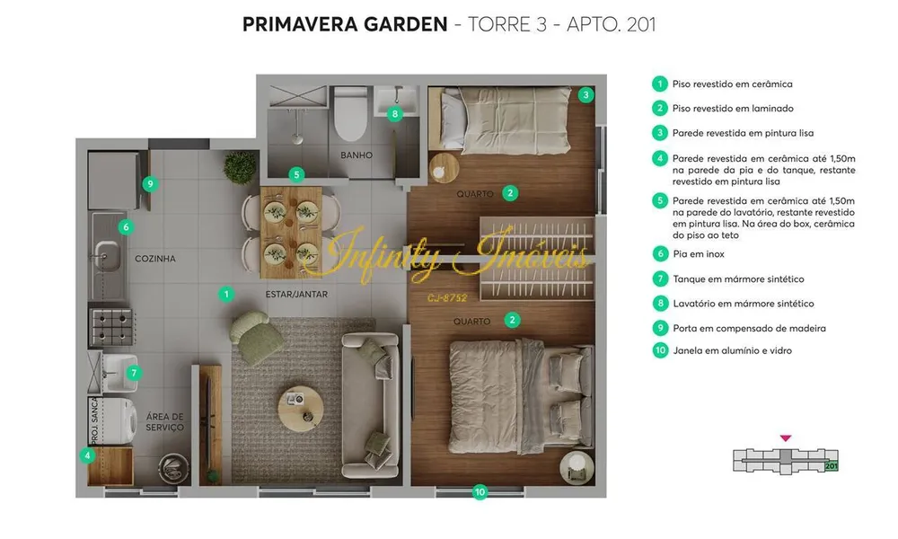 Apartamento, 2 quartos, 35 m² - Foto 11