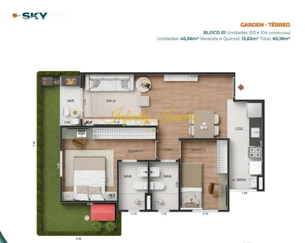 Apartamento, 2 quartos, 43 m² - Foto 23