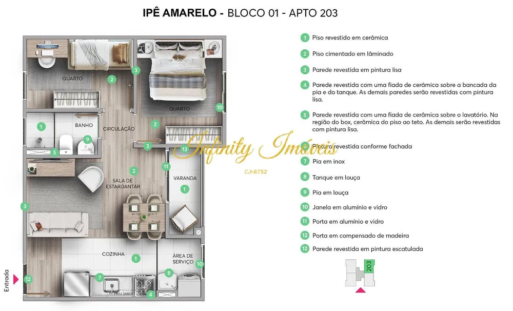 Apartamento, 2 quartos, 39 m² - Foto 12