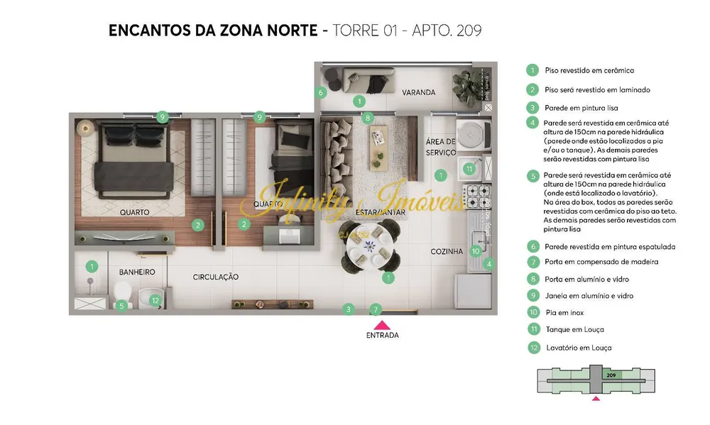 Apartamento, 2 quartos, 40 m² - Foto 14