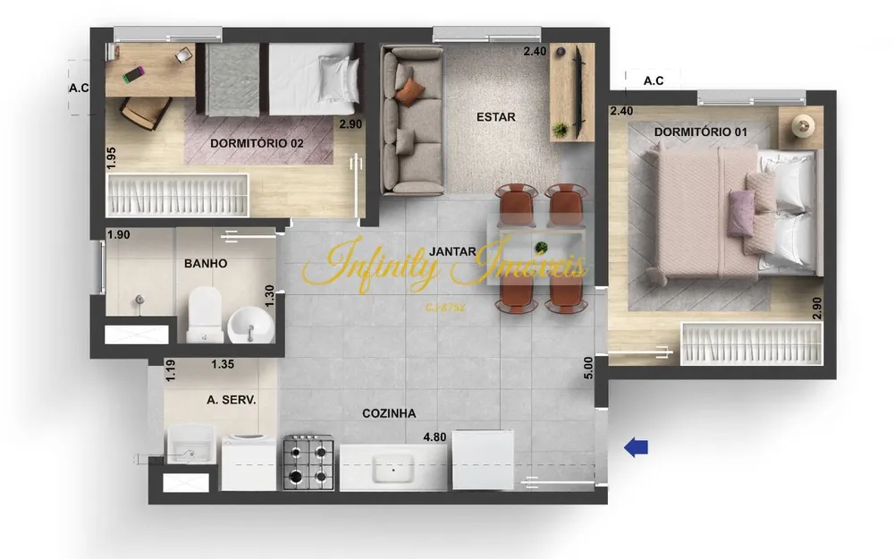 Apartamento, 2 quartos, 38 m² - Foto 25