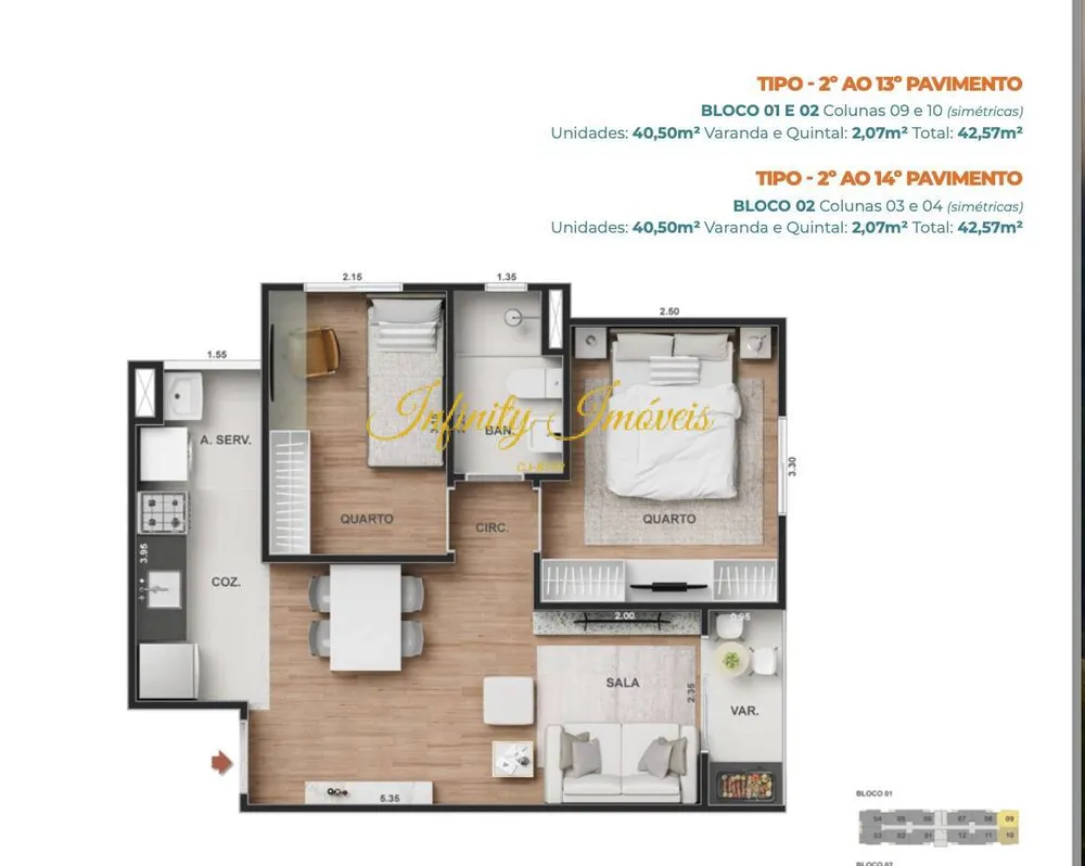 Apartamento, 2 quartos, 50 m² - Foto 21