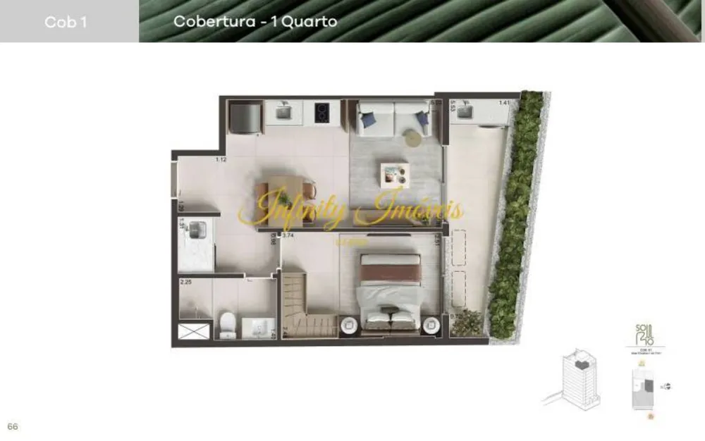 Cobertura, 1 quarto, 44 m² - Foto 17