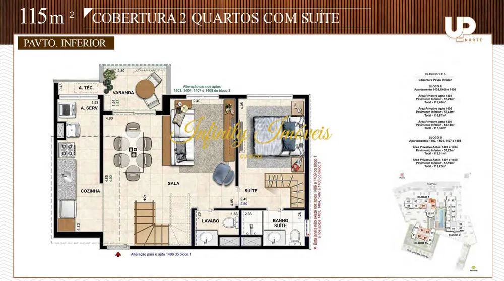 Cobertura, 2 quartos, 115 m² - Foto 3