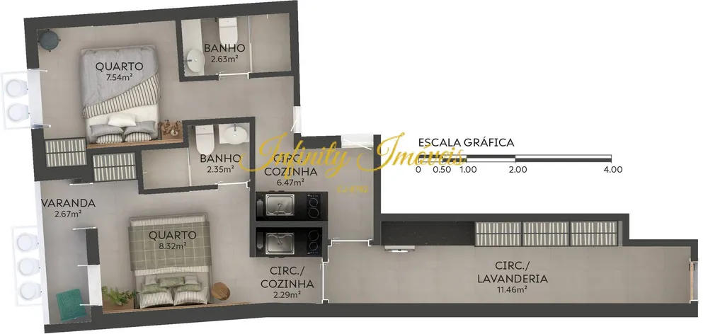 Apartamento, 2 quartos, 55 m² - Foto 12