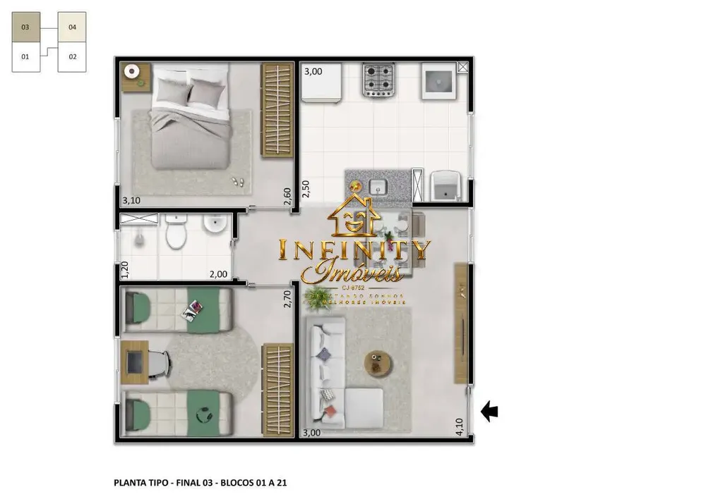 Apartamento, 2 quartos, 43 m² - Foto 23
