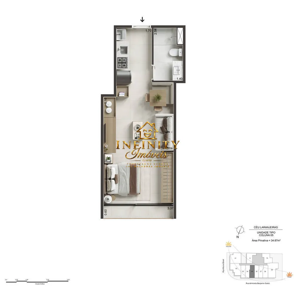 Apartamento, 1 quarto, 34 m² - Foto 23