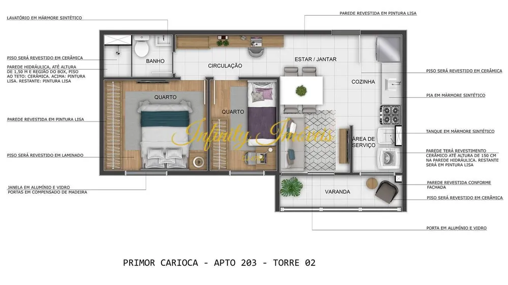 Apartamento, 2 quartos, 40 m² - Foto 3