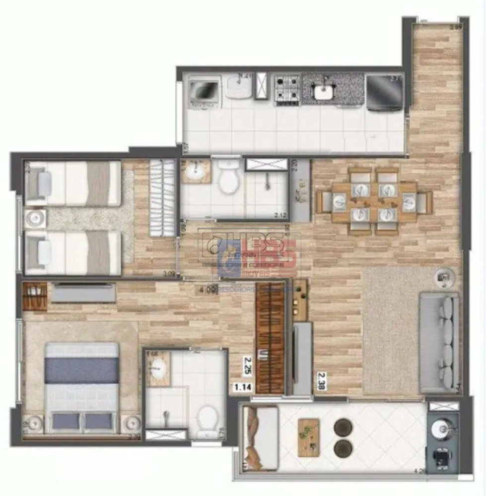 Apartamento, 2 quartos, 69 m² - Foto 8