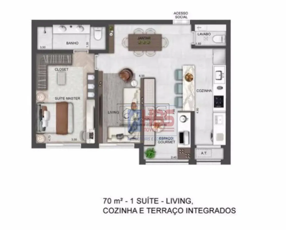 Apartamento, 2 quartos, 70 m² - Foto 1