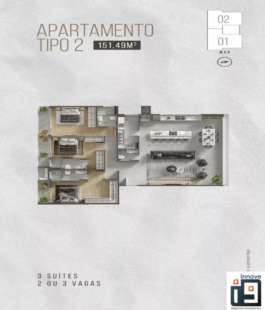 Apartamento, 3 quartos, 157 m² - Foto 2