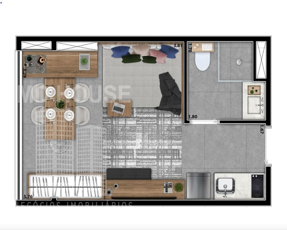 Apartamento, 1 quarto, 22 m² - Foto 2