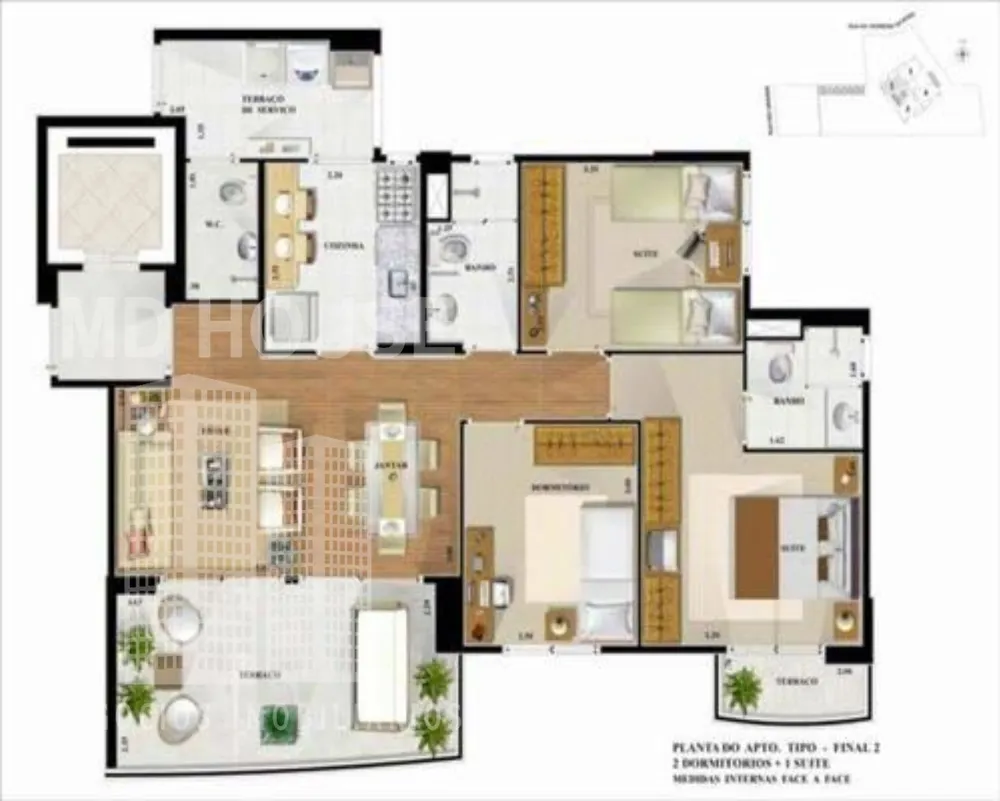 Apartamento, 2 quartos, 87 m² - Foto 2
