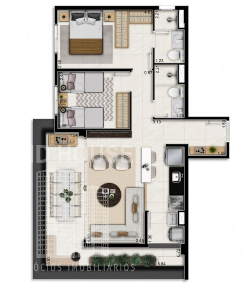 Apartamento, 2 quartos, 68 m² - Foto 2