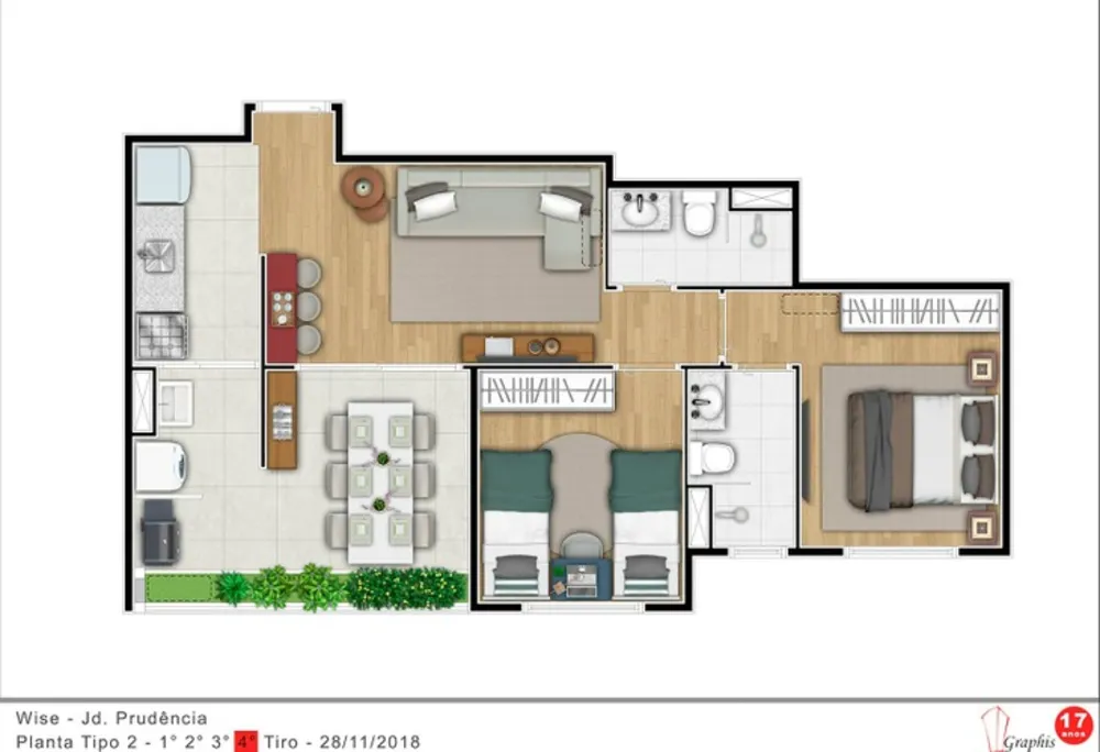 Apartamento, 2 quartos, 58 m² - Foto 1