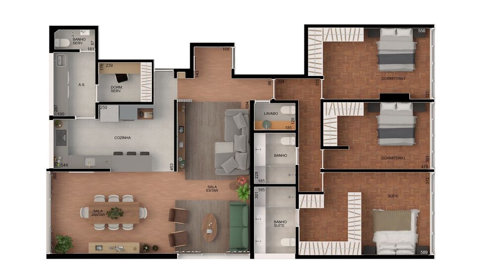Apartamento, 3 quartos, 176 m² - Foto 2