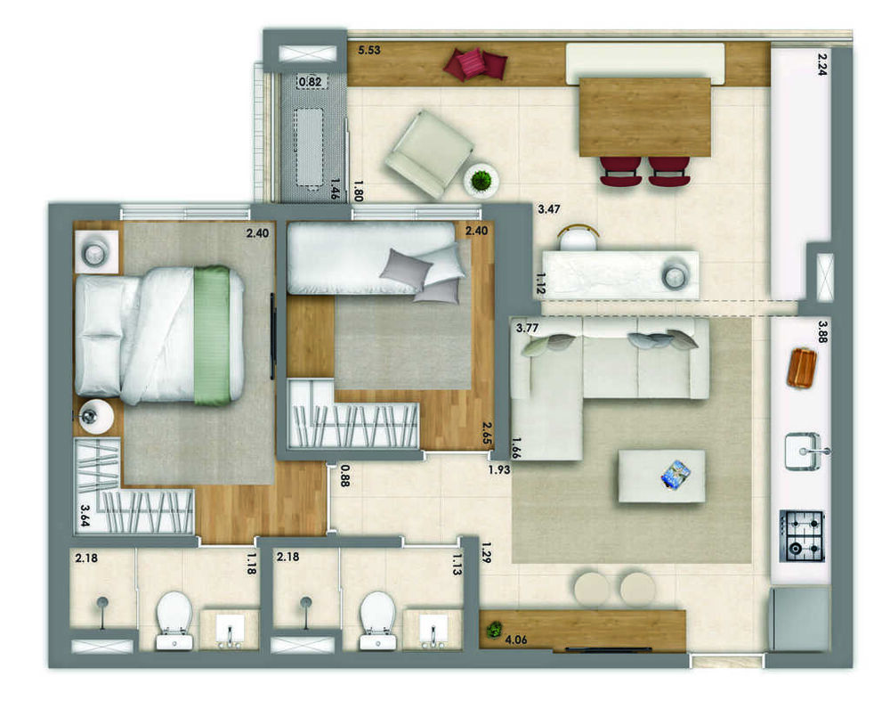 Apartamento, 2 quartos, 61 m² - Foto 15