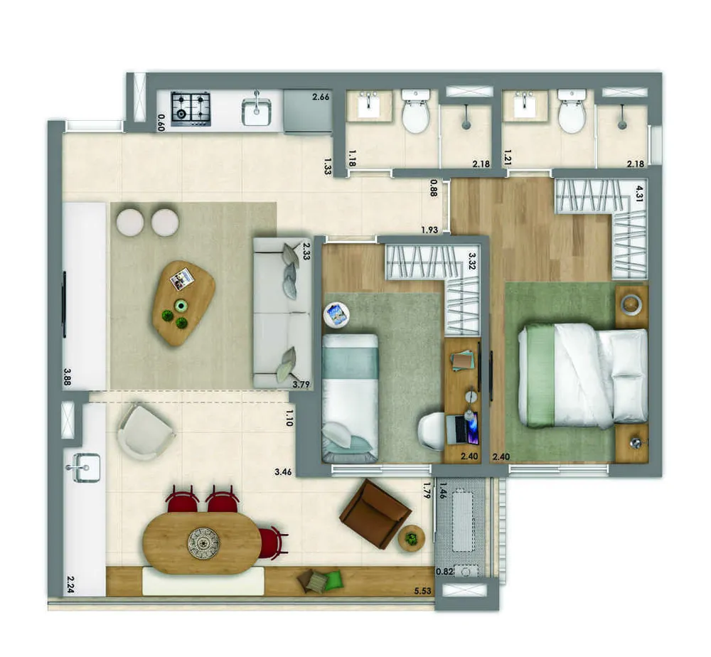 Apartamento, 2 quartos, 61 m² - Foto 28