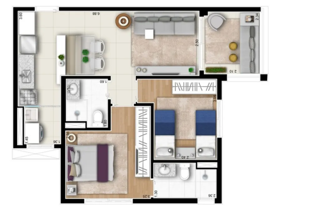 Apartamento, 2 quartos, 59 m² - Foto 12