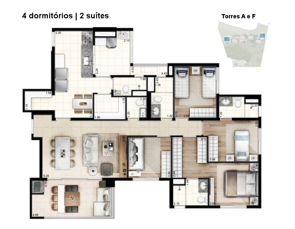 Apartamento, 4 quartos, 127 m² - Foto 11
