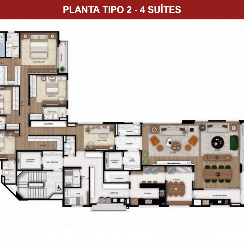 Apartamento, 4 quartos, 330 m² - Foto 1
