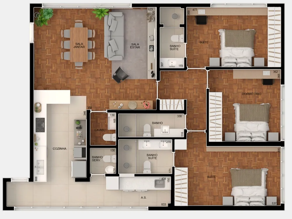 Apartamento, 3 quartos, 140 m² - Foto 6