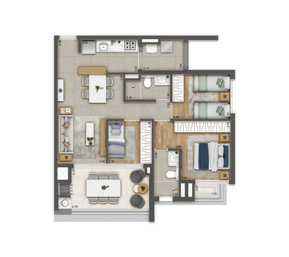 Apartamento, 3 quartos, 79 m² - Foto 3