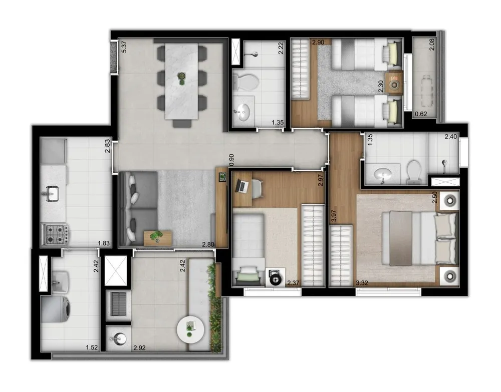 Apartamento, 2 quartos, 78 m² - Foto 1