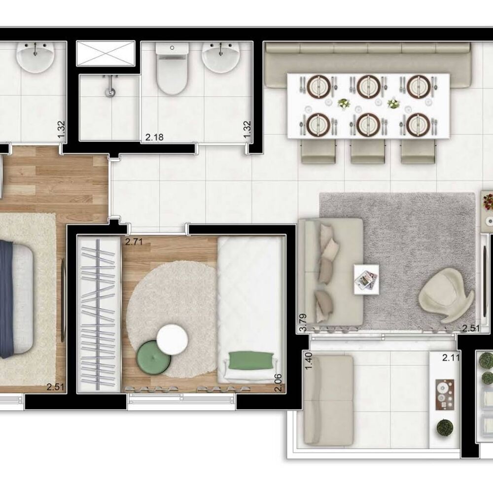 Apartamento, 2 quartos, 51 m² - Foto 6
