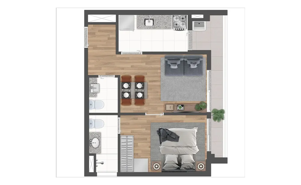 Apartamento, 1 quarto, 40 m² - Foto 2